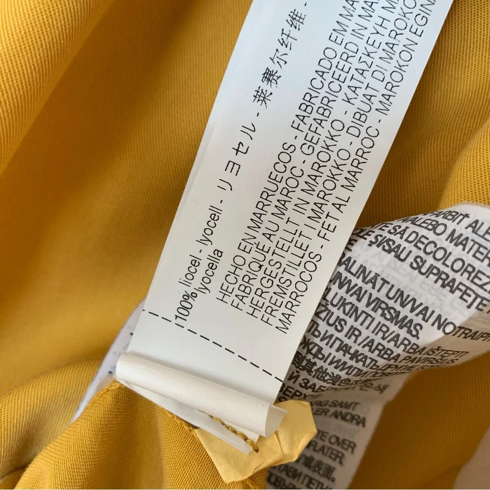 Zara Shirt Dress Mustard Yellow With Ruffled Hem - Picture 15 of 15